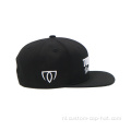 Zwarte 3D geborduurde snapback -hoed